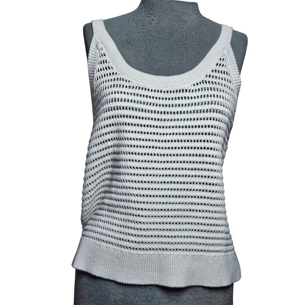 Abercrombie Cream Cotton Open Knit Tank Size XL
